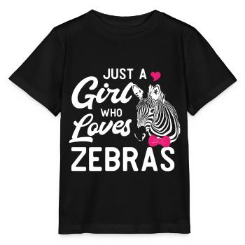 Zebra Africa Horse Hipster Gift Animal Stripe - Stanley/Stella MINI CREATOR Kids’ T-Shirt - black - Front - Mikhail (115cm)