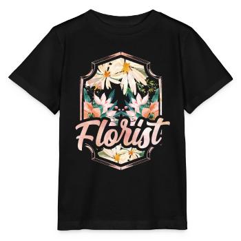 Fleuriste Fleuriste Plante Fleuriste Profession - T-shirt bio MINI CREATOR Stanley/Stella Enfant - noir - Devant - Mikhail (115cm)