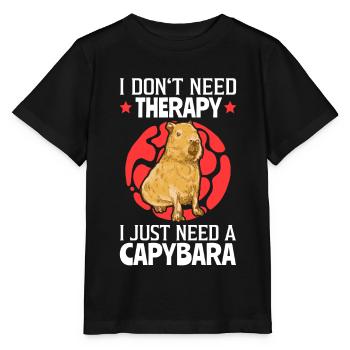 Capybara ma thérapie Amérique du Sud capybara - T-shirt bio MINI CREATOR Stanley/Stella Enfant - noir - Devant - Mikhail (115cm)