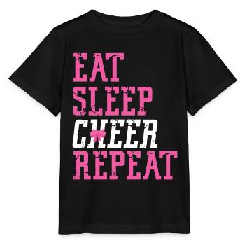 Cheer Cheerleading Eat Sleep Cheer - Stanley/Stella Kinder T-Shirt MINI CREATOR  - Schwarz - Vorne - Mikhail (115cm)