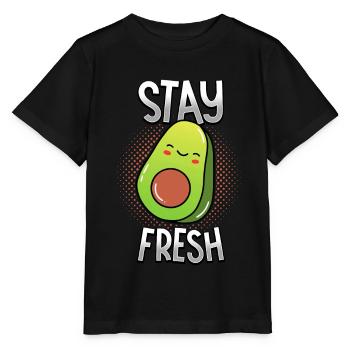 Avocado - Stay Fresh - Dancing Vegetables - Stanley/Stella MINI CREATOR Kids’ T-Shirt - black - Front - Mikhail (115cm)