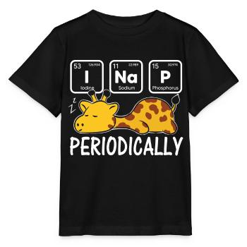 Schlafshirt Giraffe Chemie Elemente I NAP Periodic - Stanley/Stella Kinder T-Shirt MINI CREATOR  - Schwarz - Vorne - Mikhail (115cm)