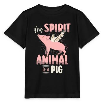 Schwein Tshirt Kinder Frauen Ferkel Pig Ferkelchen - Stanley/Stella Kinder T-Shirt MINI CREATOR  - Schwarz - Vorne - Mikhail (115cm)