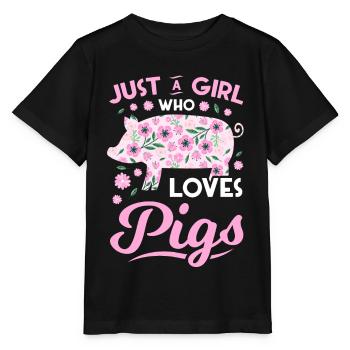 Pig Gift Piglet Kids Piglet Pig Pig - T-shirt bio MINI CREATOR Stanley/Stella Enfant - noir - Devant - Mikhail (115cm)