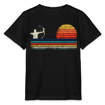 Archery Bow Archer Retro Vintage - Stanley/Stella Kinder T-Shirt MINI CREATOR  - Schwarz - Vorne - Mikhail (115cm)