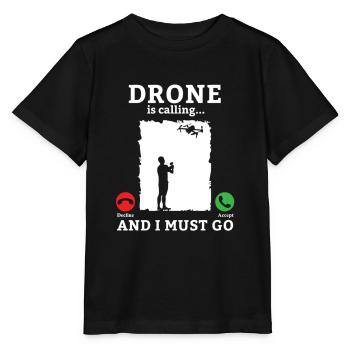 Drone Drone Drone Pilote Quadcopter - T-shirt bio MINI CREATOR Stanley/Stella Enfant - noir - Devant - Mikhail (115cm)