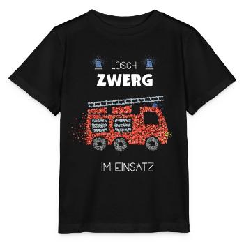 Löschzwerg Im Einsatz Feuerwehr Geschenk - Stanley/Stella Kinder T-Shirt MINI CREATOR  - Schwarz - Vorne - Mikhail (115cm)
