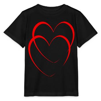 Red Hearts - Stanley/Stella MINI CREATOR Kids’ T-Shirt - black - Front - Mikhail (115cm)