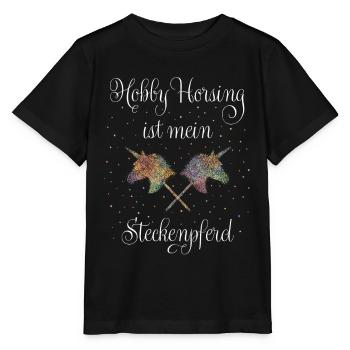 Hobbyhorsing Steckenpferd Einhorn - Stanley/Stella Kinder T-Shirt MINI CREATOR  - Schwarz - Vorne - Mikhail (115cm)