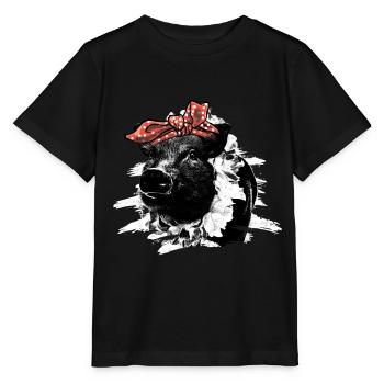 Cochon - T-shirt bio MINI CREATOR Stanley/Stella Enfant - noir - Devant - Mikhail (115cm)
