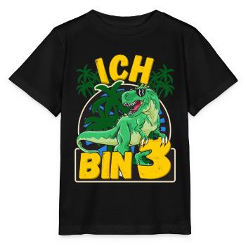 3 Geburtstag Junge Ich bin 3 Jahre alt Dinosaurier - Stanley/Stella Kinder T-Shirt MINI CREATOR  - Schwarz - Vorne - Mikhail (115cm)