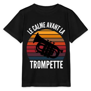 le calme avant la trompette - T-shirt bio MINI CREATOR Stanley/Stella Enfant - noir - Devant - Mikhail (115cm)