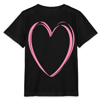 Pink Heart - Stanley/Stella MINI CREATOR Kids’ T-Shirt - black - Front - Mikhail (115cm)