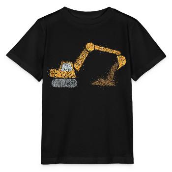 Excavatrice Chantier de construction Ouvrier de la construction Véhicule de construction - T-shirt bio MINI CREATOR Stanley/Stella Enfant - noir - Devant - Mikhail (115cm)