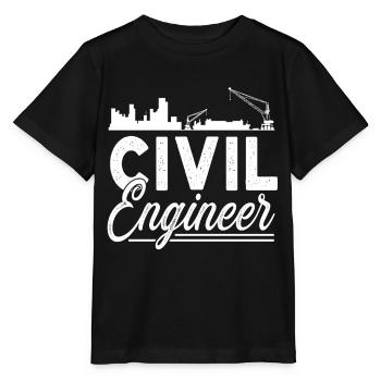 Ingénieur civil Profession étudiante en génie civil - T-shirt bio MINI CREATOR Stanley/Stella Enfant - noir - Devant - Mikhail (115cm)