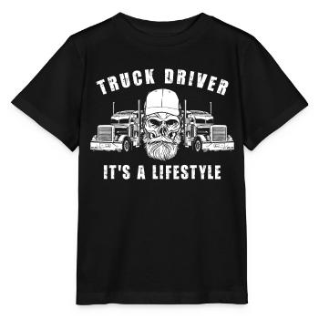 Trucker Truck Driver Vintage Truck - Stanley/Stella Kinder T-Shirt MINI CREATOR  - Schwarz - Vorne - Mikhail (115cm)