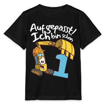 1. Geburtstag Kindergeburtstag Bagger Party - Stanley/Stella Kinder T-Shirt MINI CREATOR  - Schwarz - Vorne - Mikhail (115cm)