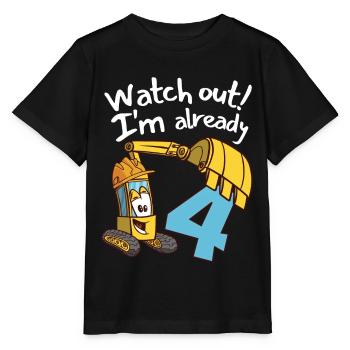 4ème anniversaire Anniversaire des enfants Bagger Party - T-shirt bio MINI CREATOR Stanley/Stella Enfant - noir - Devant - Mikhail (115cm)