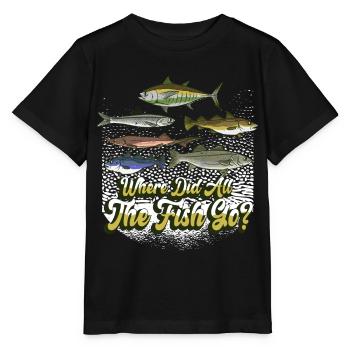 Wo Sind Die Ganzen Fische Hin? Fischen Fischer - Stanley/Stella Kinder T-Shirt MINI CREATOR  - Schwarz - Vorne - Mikhail (115cm)
