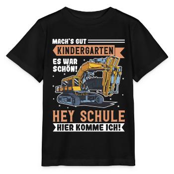 Bagger Schulbeginn Schulanfänger Schulkind - Stanley/Stella Kinder T-Shirt MINI CREATOR  - Schwarz - Vorne - Mikhail (115cm)