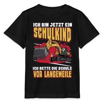 Bagger Schulbeginn Schulanfänger Schulkind - Stanley/Stella Kinder T-Shirt MINI CREATOR  - Schwarz - Vorne - Mikhail (115cm)