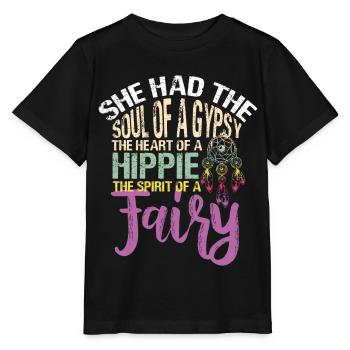 Mouvement Hippie Paix Fleur Pouvoir Paix - T-shirt bio MINI CREATOR Stanley/Stella Enfant - noir - Devant - Mikhail (115cm)