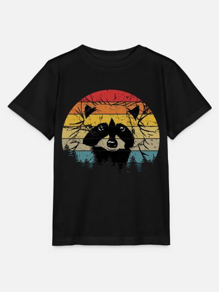 Waschbär Racoon Tier Geschenk Frettchen Marder - Stanley/Stella Kinder T-Shirt MINI CREATOR  - Schwarz
