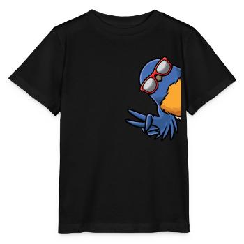 Hut Singer Bird With Sunglasses - Stanley/Stella MINI CREATOR Kids’ T-Shirt - black - Front - Mikhail (115cm)