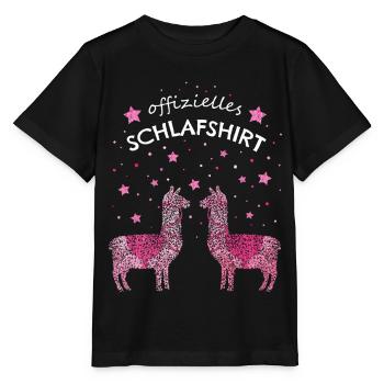 Offizielles Schlafshirt Lama Alpaka - Stanley/Stella Kinder T-Shirt MINI CREATOR  - Schwarz - Vorne - Mikhail (115cm)
