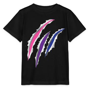 Bisexual Bi Pride Flag Scratch - Stanley/Stella Kinder T-Shirt MINI CREATOR  - Schwarz - Vorne - Mikhail (115cm)