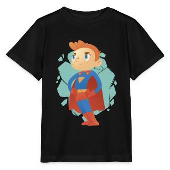 Cartoon Superhero Boy - Sauver le monde pour les enfants - T-shirt bio MINI CREATOR Stanley/Stella Enfant - noir - Devant - Mikhail (115cm)