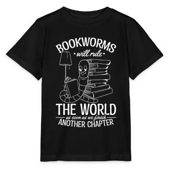 Bücherwürmer werden die Welt regieren, sobald sie - Stanley/Stella Kinder T-Shirt MINI CREATOR  - Schwarz - Vorne - Mikhail (115cm)