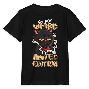 Cartoon Cat avec tasse à café - Édition limitée - T-shirt bio MINI CREATOR Stanley/Stella Enfant - noir - Devant - Mikhail (115cm)