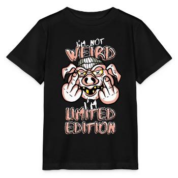 Cartoon Pig avec majeur - Édition limitée - T-shirt bio MINI CREATOR Stanley/Stella Enfant - noir - Devant - Mikhail (115cm)