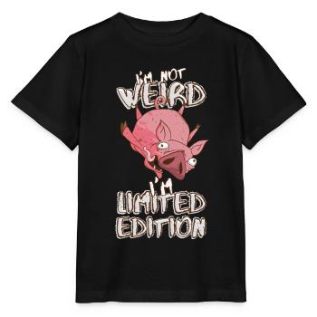 Cartoon Pig in a Nosedive - Édition Limitée - T-shirt bio MINI CREATOR Stanley/Stella Enfant - noir - Devant - Mikhail (115cm)