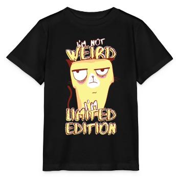 Annoyed Cartoon Cat - Édition limitée - Dicton - T-shirt bio MINI CREATOR Stanley/Stella Enfant - noir - Devant - Mikhail (115cm)