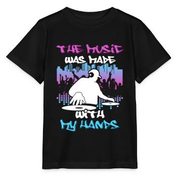 DJ Tshirt for Party Disc Jockey Rave Techno Mixer - Stanley/Stella MINI CREATOR Kids’ T-Shirt - black - Front - Mikhail (115cm)