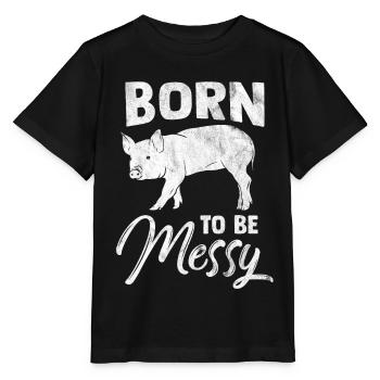 Schwein Geschenk Schweinchen Kinder Ferkel Sau Pig - Stanley/Stella Kinder T-Shirt MINI CREATOR  - Schwarz - Vorne - Mikhail (115cm)