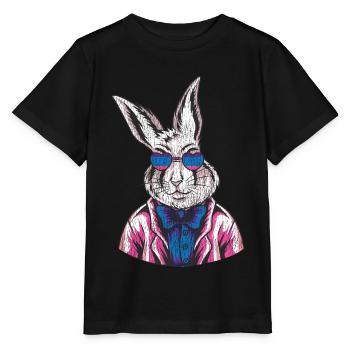 Bisexuel Bi Pride Flag Rabbit - T-shirt bio MINI CREATOR Stanley/Stella Enfant - noir - Devant - Mikhail (115cm)