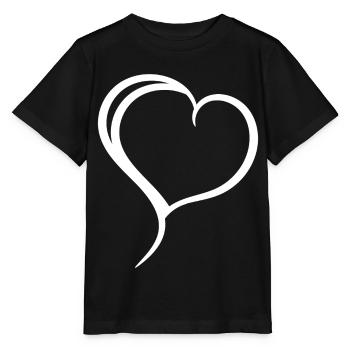 Plain White Heart - Stanley/Stella MINI CREATOR Kids’ T-Shirt - black - Front - Mikhail (115cm)