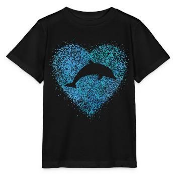 Dolphin bottlenose dolphin lover swimming - Stanley/Stella MINI CREATOR Kids’ T-Shirt - black - Front - Mikhail (115cm)