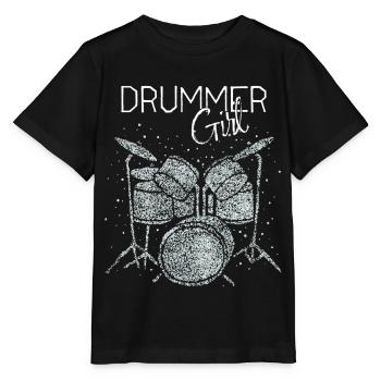 Drummer Girl Schlagzeugerin Trommlerin - Stanley/Stella Kinder T-Shirt MINI CREATOR  - Schwarz - Vorne - Mikhail (115cm)