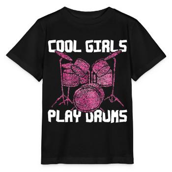 Drummer Girl Schlagzeugerin Trommeln - Stanley/Stella Kinder T-Shirt MINI CREATOR  - Schwarz - Vorne - Mikhail (115cm)