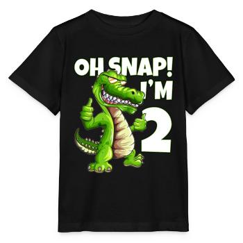 Kinder Tiermotiv für zwei Jährige 2. Geburtstag - Stanley/Stella Kinder T-Shirt MINI CREATOR  - Schwarz - Vorne - Mikhail (115cm)