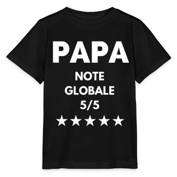 PAPA note globale 5 étoiles - T-shirt bio MINI CREATOR Stanley/Stella Enfant - noir - Devant - Mikhail (115cm)