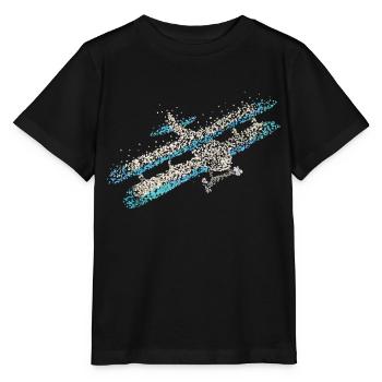 Biplan Avion Modèle De Vol - T-shirt bio MINI CREATOR Stanley/Stella Enfant - noir - Devant - Mikhail (115cm)