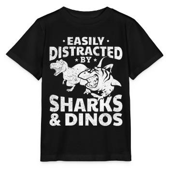 Great White Shark Lover Leicht abgelenkt von Haien - Stanley/Stella Kinder T-Shirt MINI CREATOR  - Schwarz - Vorne - Mikhail (115cm)