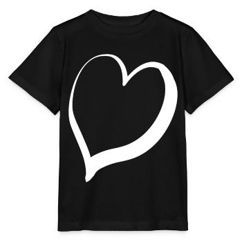 Grand Cœur Blanc - T-shirt bio MINI CREATOR Stanley/Stella Enfant - noir - Devant - Mikhail (115cm)