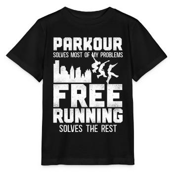 Parkour Free Running Traceur - Stanley/Stella MINI CREATOR Kids’ T-Shirt - black - Front - Mikhail (115cm)