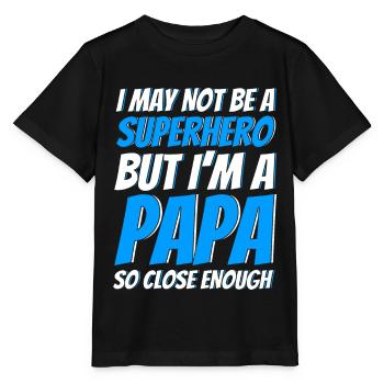 Superheld Vater Vati Papa - Stanley/Stella Kinder T-Shirt MINI CREATOR  - Schwarz - Vorne - Mikhail (115cm)